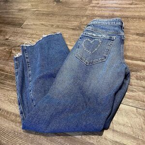 Hollister Jeans Womens Size 00R Low Rise Baggy Wide Leg Embroidered Waist 24